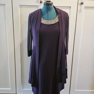 Elegant Purple Midi Dress By R&M Collections